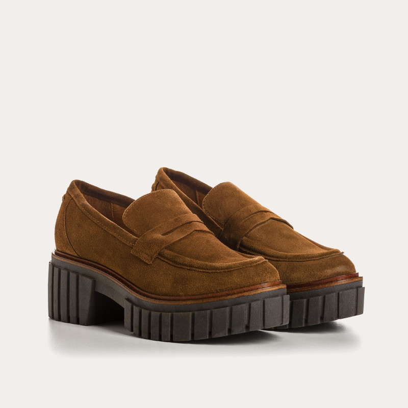 Belina Chunky Moccasins in velvet leather