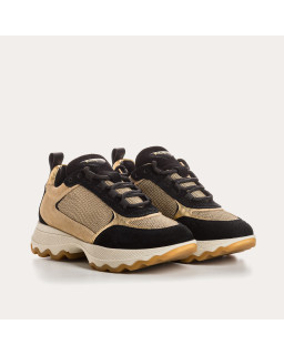 Sneakers platform for women with laces of velvet leather