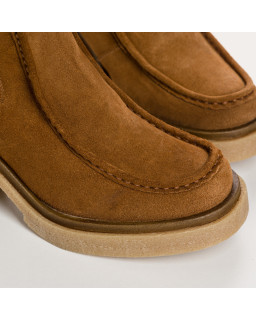 Boots Chelsea with high heels in velvet leather with elastic