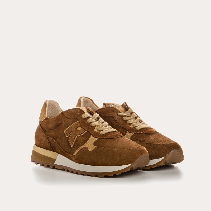 Women's velvet leather lace top sneakers