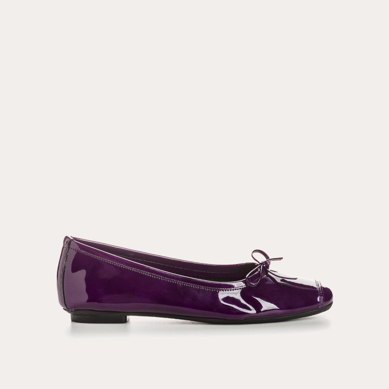Purple Purple Purple Leather Ballerinas