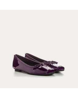 Purple Purple Purple Leather Ballerinas