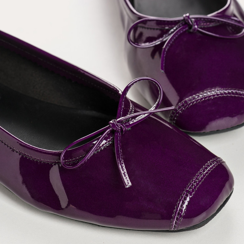 Purple Purple Purple Leather Ballerinas