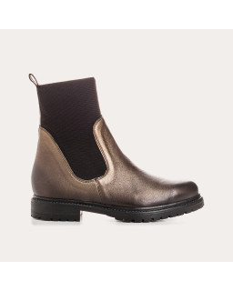 Boots Chelsea metallic leather with elastic