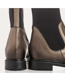Boots Chelsea metallic leather with elastic