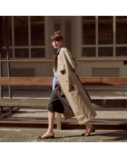 Ballerines à talons bicolores en cuir velours