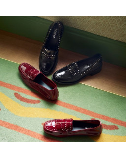 Red College Leather Red College Loafers