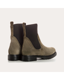 Boots Chelsea en cuir velours avec élastiques