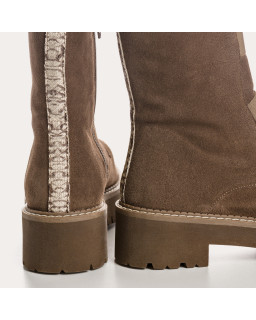 Boots Chelsea flat velvet leather with elastic