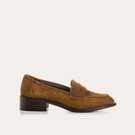 Velvet leather college loafers Oil