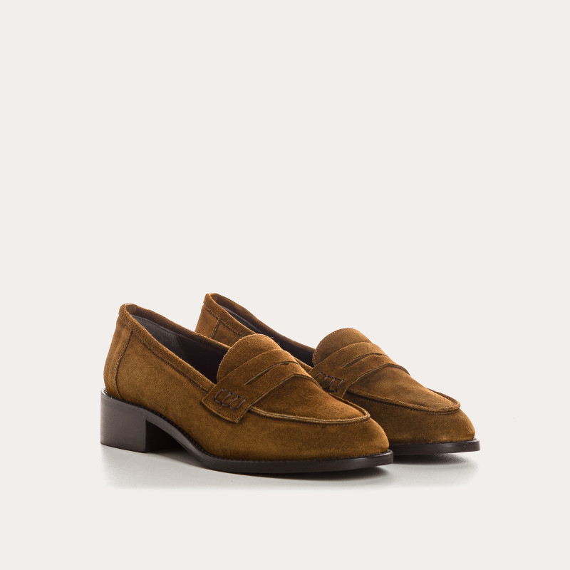 Velvet leather college loafers Oil