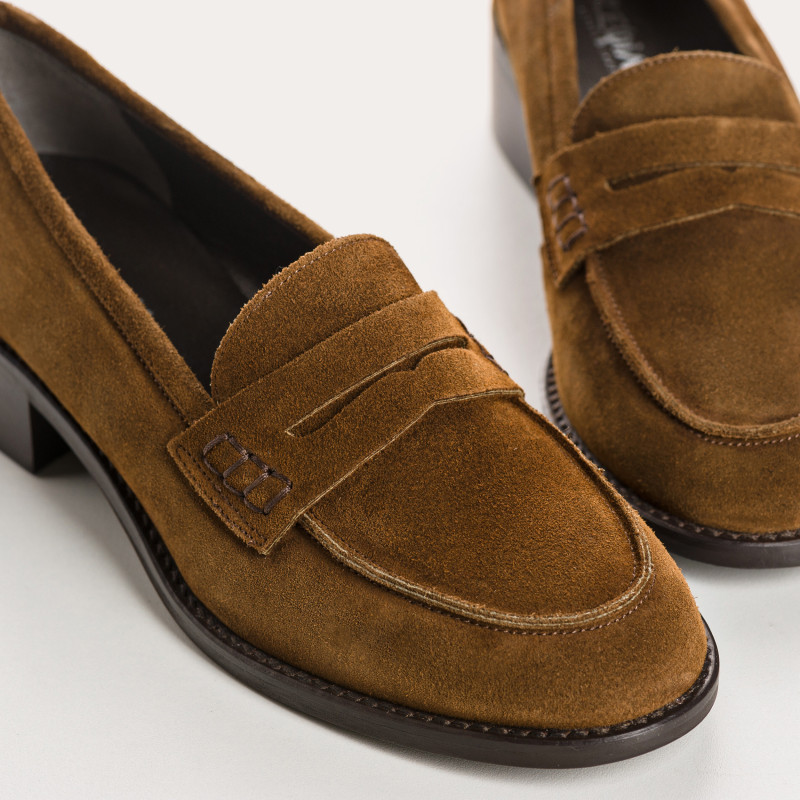 Velvet leather college loafers Oil