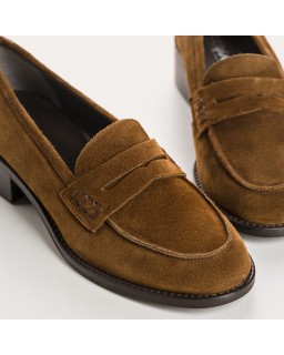 Velvet leather college loafers Oil
