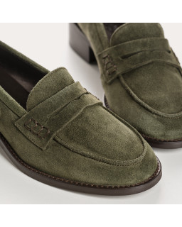 Mocassins collège en cuir velours oil