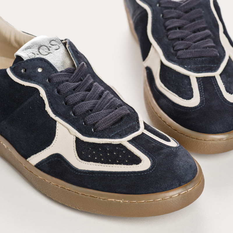 Sneakers for women with velvet leather laces and smooth leather