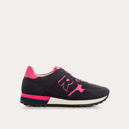 Women's velvet leather lace top sneakers