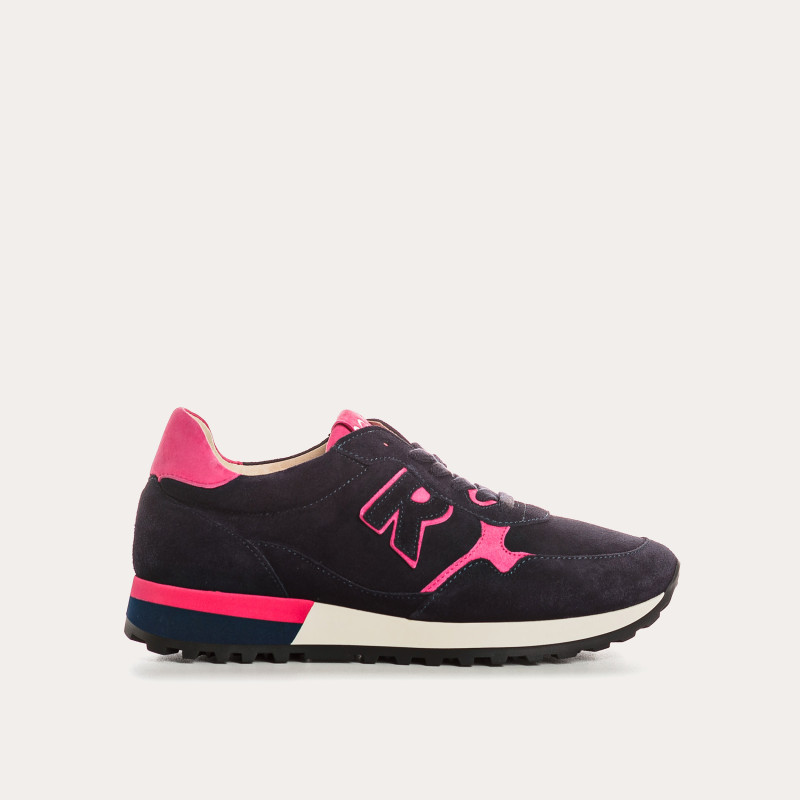 Women's velvet leather lace top sneakers