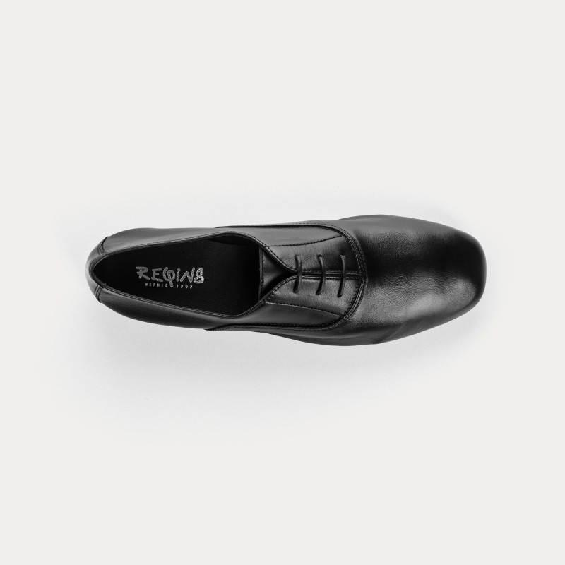 Derbies cuir femme plates avec lacets ton sur ton