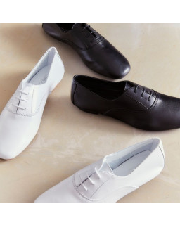 Derbies cuir femme plates avec lacets ton sur ton