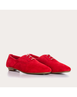 Derbies plates en cuir velours