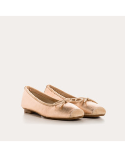 Flat ballerinas with metallic leather knot