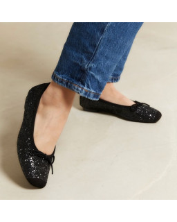 Glitter flat ballerinas knot with rounded butt