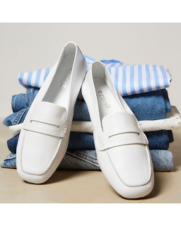 Hema college moccasins with square toe leather