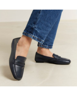 Hema college moccasins with square toe leather