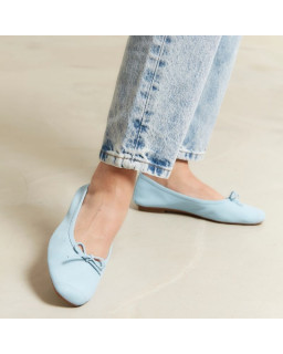 Flat ballerinas with velvet leather knot with tip reinforcement