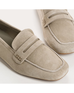 COLLAGE MOCASSINS SQUARE TOP OF VELVET LEATHER