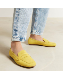 COLLAGE MOCASSINS SQUARE TOP OF VELVET LEATHER