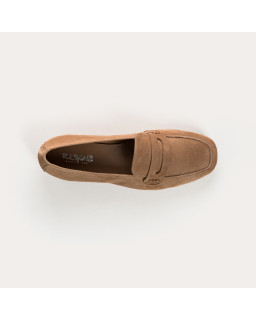 COLLAGE MOCASSINS SQUARE TOP OF VELVET LEATHER