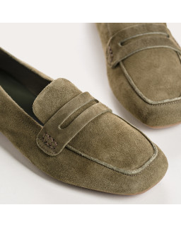 COLLAGE MOCASSINS SQUARE TOP OF VELVET LEATHER