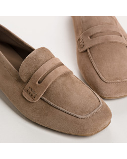 COLLAGE MOCASSINS SQUARE TOP OF VELVET LEATHER