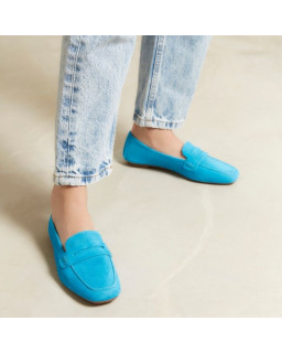 COLLAGE MOCASSINS SQUARE TOP OF VELVET LEATHER