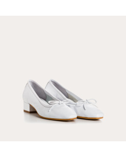 Ballerines à talons en cuir