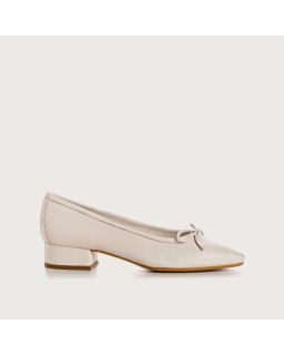 Ballerines à talons en cuir