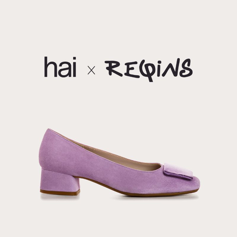 Velvet leather heel ballerinas with silk accessories