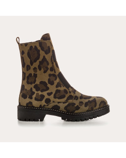 Boots Dusky - Leopard Leopard Velvet Leather Shoes | Reqins