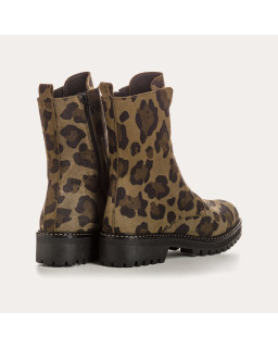 Boots DUSKY - chaussures cuir velours léopard femme | REQINS
