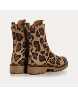 Boots Dusky - Leopard Leopard Velvet Leather Shoes | Reqins