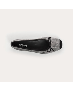 Ballerines plates à nœud en cuir plissé métallisé