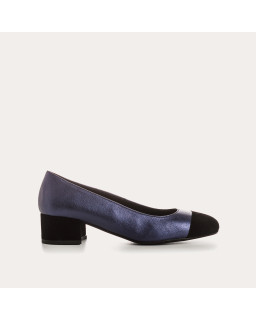 Ballerinas with two-tone metallic leather