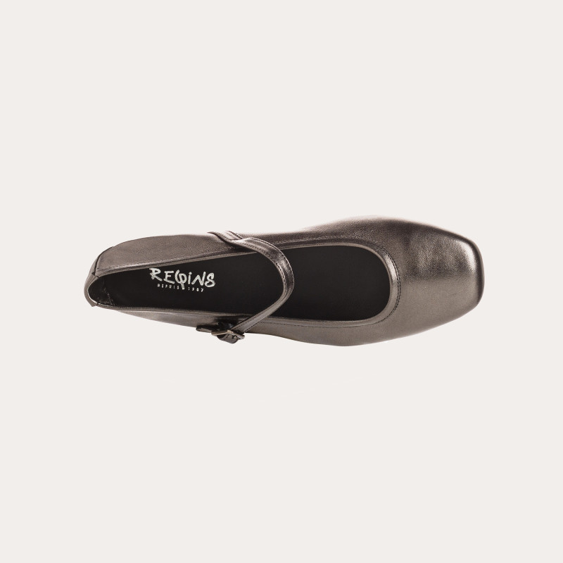 Babies Honor platine en cuir métallisé - Brides et boucles dorées ou argentées