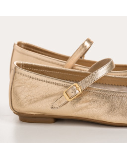 Babies Honor platine en cuir métallisé - Brides et boucles dorées ou argentées