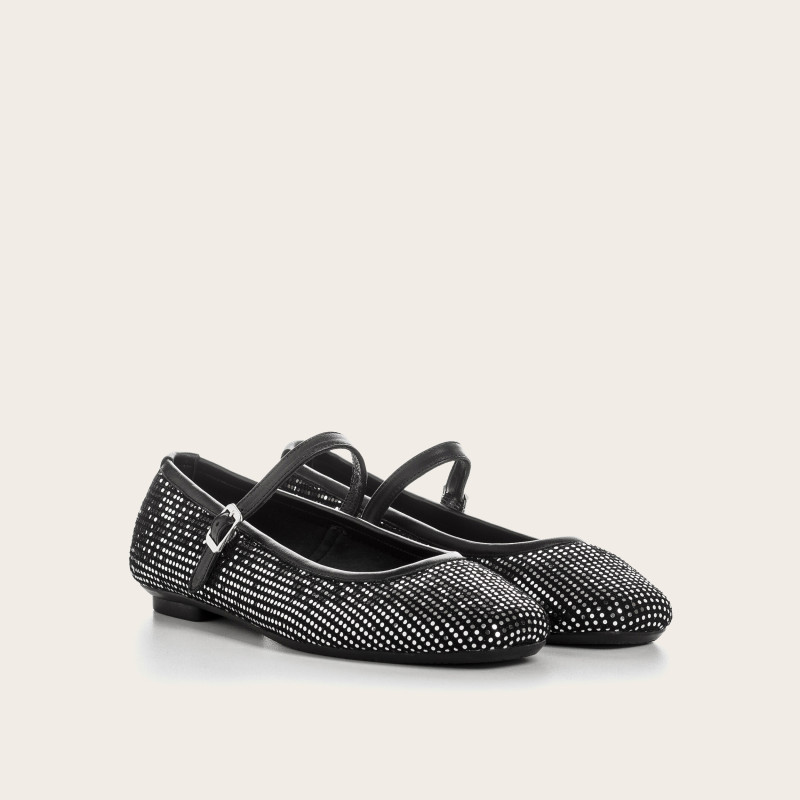 Babies à strass noires | Élégance et brillance signées Reqins