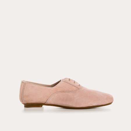 Derbies plates en cuir velours