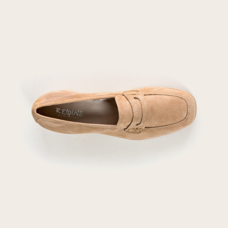 Moccasins Mariella - Women's Velvet Leather Shoes | Reqins