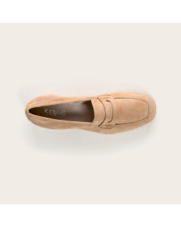 Moccasins Mariella - Women's Velvet Leather Shoes | Reqins