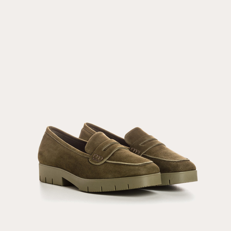 Moccasins Mariella - Women's Velvet Leather Shoes | Reqins
